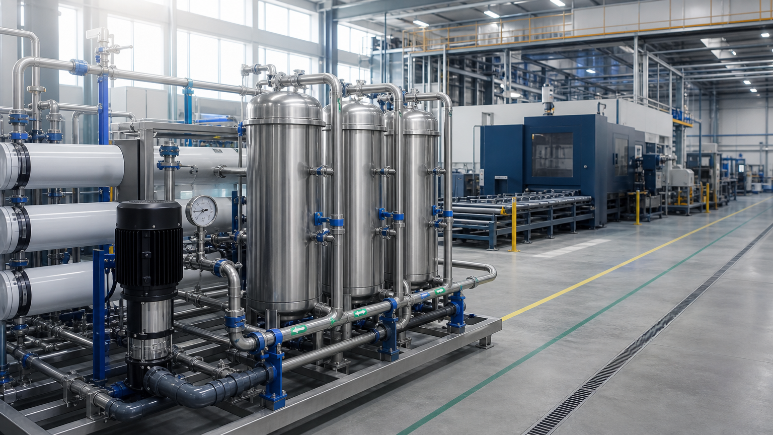 Vergleich von 4 Anbietertypen für industrielle Wasseraufbereitung in der Metallbearbeitung. Inkl. Technologiepfade und ESG-Checkliste für die richtige Wahl.
